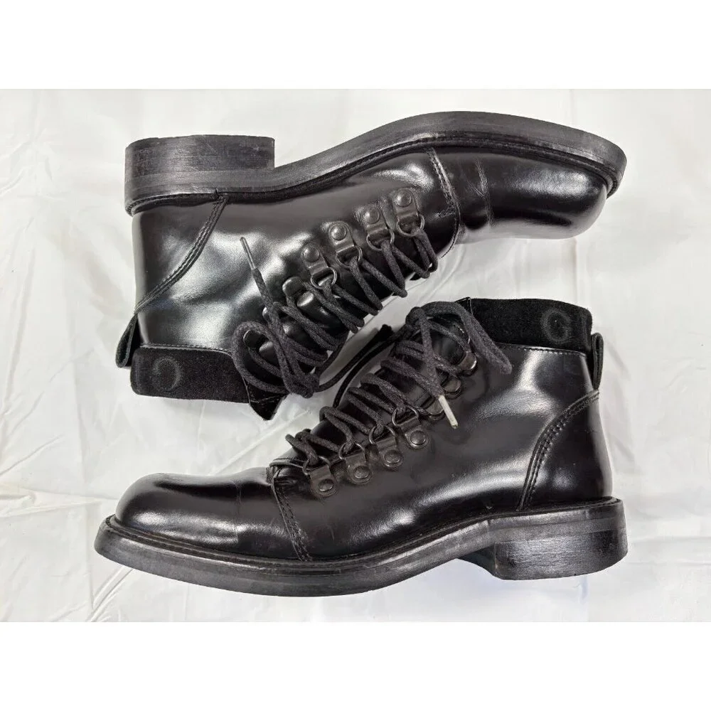 Gucci Black Leather Combat Lace Up Ankle Boots Women's Size 6 - Picture 8 of 16